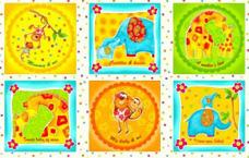 Ткань Peppy  60*110см 4136 Safari Sweethearts Panel  22252 MUL1