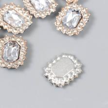 Кабошон флоризель "Медальон" 18*24мм арт.9431118 золото/Crystal