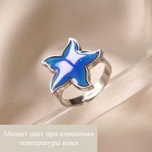 Кольцо регулируемое "Микс" арт.ИВ-900/2 серебристый (меняет цвет при изменении температуры кожи)