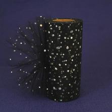 Фатин средней жесткости 15см в горошек арт.SF-2939 черный-12