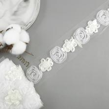 Тесьма на сетке 40мм арт.JL-43 белый