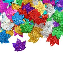 Пайетки-голограмма 22*22мм "Лист кленовый" арт.ФУ-6220 ассорти (50±5гр)