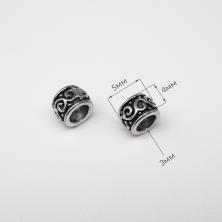 Бусины металл 5*4/3мм арт.ИВ-565 ант.серебро (10шт)