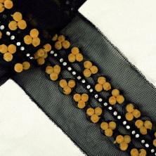 Тесьма с бусинами и стразами 80мм арт.MLS-1006