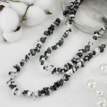 Бусины "Агат" 4-10мм 78см арт.15622 черно-белый (230бусин)