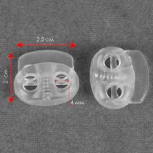 Фиксатор 22*20мм отв-е 4мм арт.6976693 прозрачный