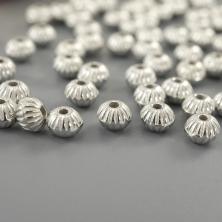 Бусины акрил рифленые 5мм арт.ИВ-298 серебро (50шт)