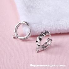 Заготовка для серег "Конго" 15мм арт.ИВ-868 никель ( нерж. сталь)