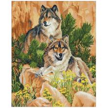 "Волки" 35*44см арт.WM3741 Картина стразами