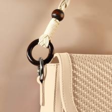 Ручка для сумки вощеный шнур/дерево 48*3см арт.9176937 бежевый