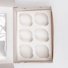 Коробка крафт с окошком 25*17*10см арт.7904600 (для капкейка)