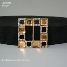Шлёвка металл 43/21мм со стразами арт.ФУ-0369
