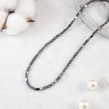 Бусины гематит 3*5мм 38см арт.ФУ-11901 т.серебро (80шт)