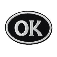 Термоаппликация "ОК" 95*65мм арт.8219 черный/белый