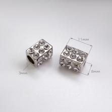 Концевик 8*11мм отв-е 3мм со стразами арт.C-4