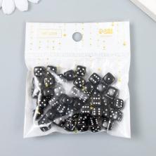 Бусины акрил "Игральный кубик" 8*8мм арт.7811815 черный/белый (20гр)