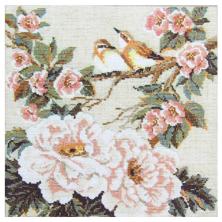 "Птицы на цветущей ветке" 20*20см арт.65276 Картина стразами