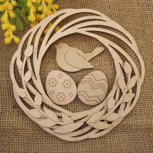 Венок d-18см с декором арт.ВД-854 фанера