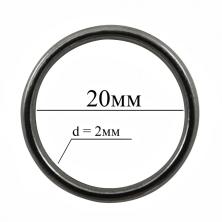 Кольцо металл 20*2,0мм арт.GH 10/20 ч.никель (не ржавеет)