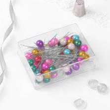 Иглы для закалывания "Шарики" 63мм арт.2303405 ассорти (50игл)