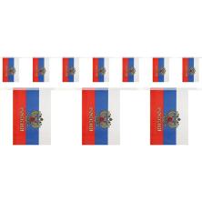 Гирлянда "Флажки на ленте Россия с гербом" арт.ФУ-10856 (4м)
