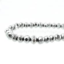 Бусины граненые на леске "Рондель" 6*4,5мм 45см арт.SF-669 металлик (98бусин)