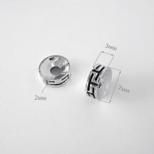 Бусины металл  7*3/2мм арт.ИВ-586 серебро (25шт)