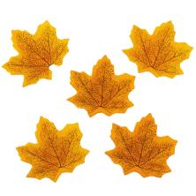 Листочек  текстиль 7,5*7,5см кленовый арт.SF-7307 желтый (30шт)