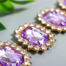 Серединка ювелирная металл 15*20мм арт.7330740 золото/сиреневый