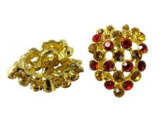 Пуговица со стразами 25мм арт.ФУ-0571 золото