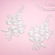 Термоаппликации "Цветы №5" 125*70мм арт.94171 белый