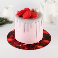 Подложка картон С Новым годом 28см*2мм арт.6974431 красный