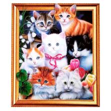 "Котята 5D" 32*42см арт.0488 LT Картина стразами на подрамнике