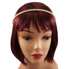 Ободок металл  6мм с жемчугом арт.ФУ-11438 золото