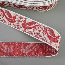 Тесьма 24мм арт.с3772г17 9457 белый/красный