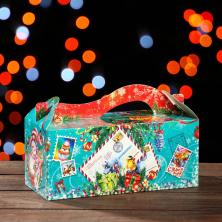 Коробка складная 15*23*10см "Новогодние открытки" арт.7980835