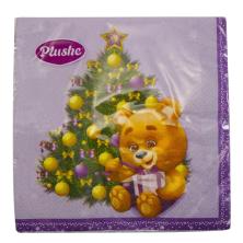 Салфетки бумажные 33*33см "Мишка возле елки" 3-х -слойные арт.69449 (18шт)