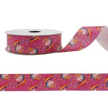 Лента репсовая 25мм "Единорог" арт.SF-1284 малиновый