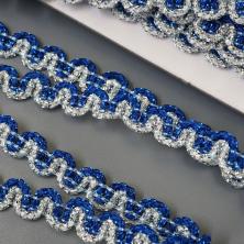 Тесьма 8мм арт.9236855 синий/серебро