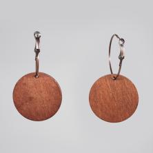 Серьги-кольца 6см "Этно" металл/дерево арт.ИВ-483 медь