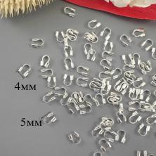 Протектор для защиты тросика 5*4мм арт.ИВ-139 серебро (нержавеющая сталь)