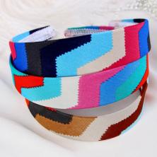 Ободок пластик/текстиль 30мм "Оливи" арт.4555479 микс