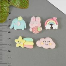 Набор кабошонов фигурок "Бархатные фигурки" арт.ФУ-11579/1 (5шт)