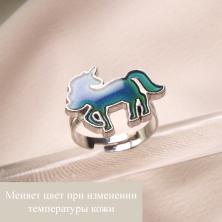 Кольцо регулируемое "Микс" арт.ИВ-900/2 серебристый (меняет цвет при изменении температуры кожи)
