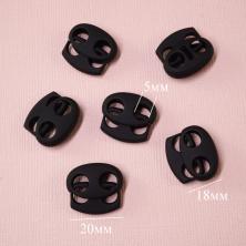 Фиксатор металл 20*18 отв.5мм арт.TBY OR.0305-5353 черная резина