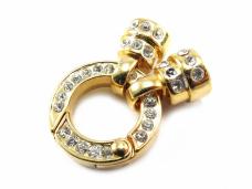 Застежка для украшений 40*20мм отв-е 6мм арт.F-41 со стразами