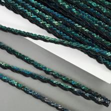Тесьма-сутаж 8мм с пайетками голограмма арт.ФУ-2601 черный/изумрудный