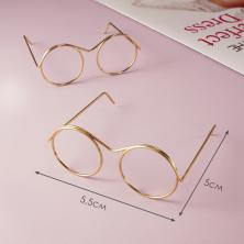 Очки круглые 5см без стекла арт.ИВ-920 золото