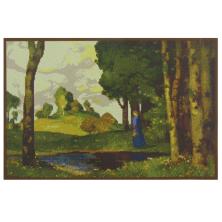 ДК-079 "Девушка в лесу" Схема для вышивания "Домашняя коллекция" А3 150*230кл