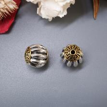 Бусины металл 11,5мм арт.ИВ-505 никель/золото